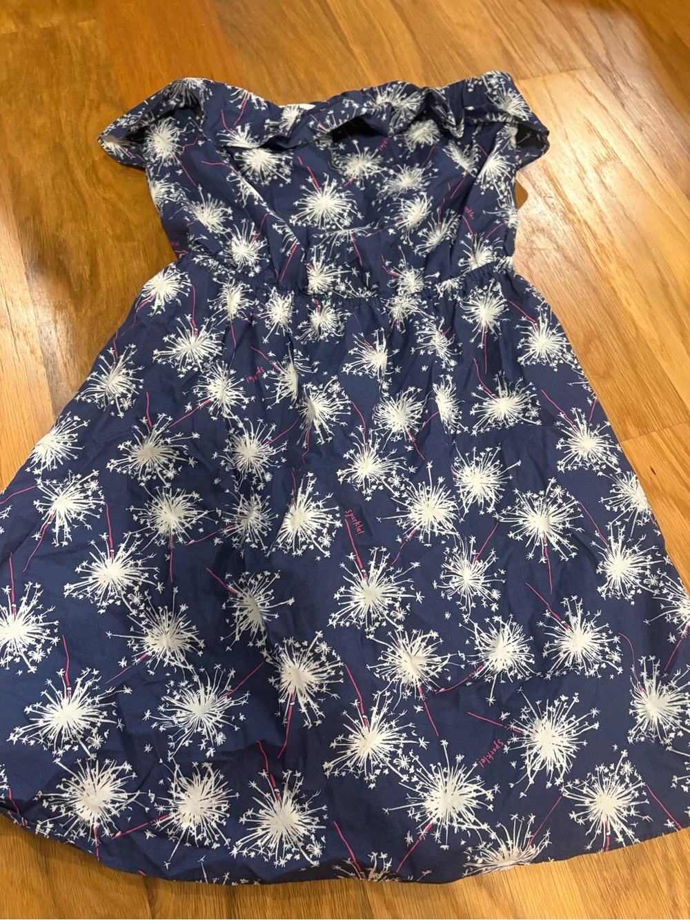 Lilly Pulitzer Navy White Dandelion Print Strapless Dress